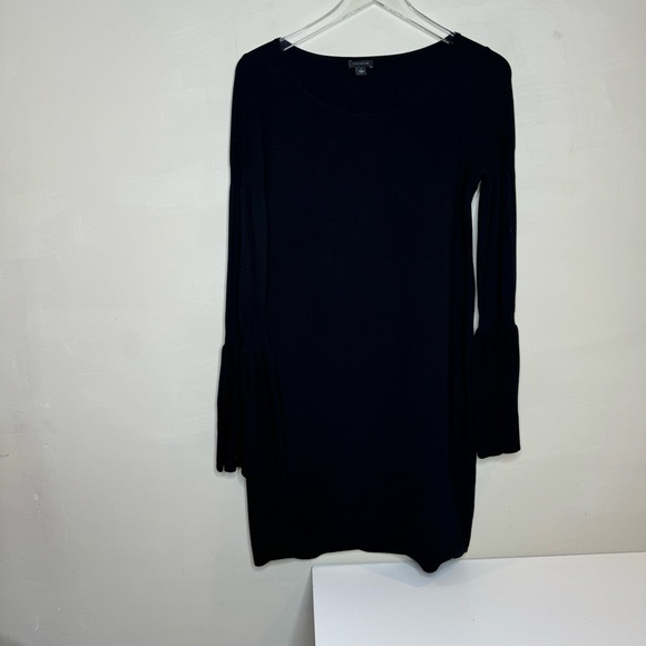 Ann Taylor Black Knit Sweater Dress With Bell Sleeves - Picture 4 of 10